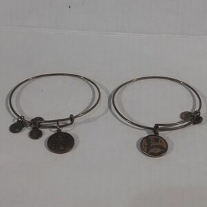 2 Alex and Ani Pisces Zodiac & Path of Life bracelets Gold toned Energy infused‎